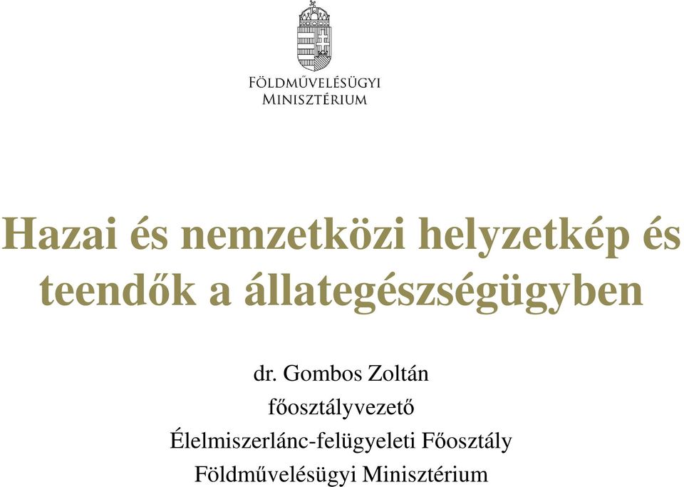 Gombos Zoltán főosztályvezető