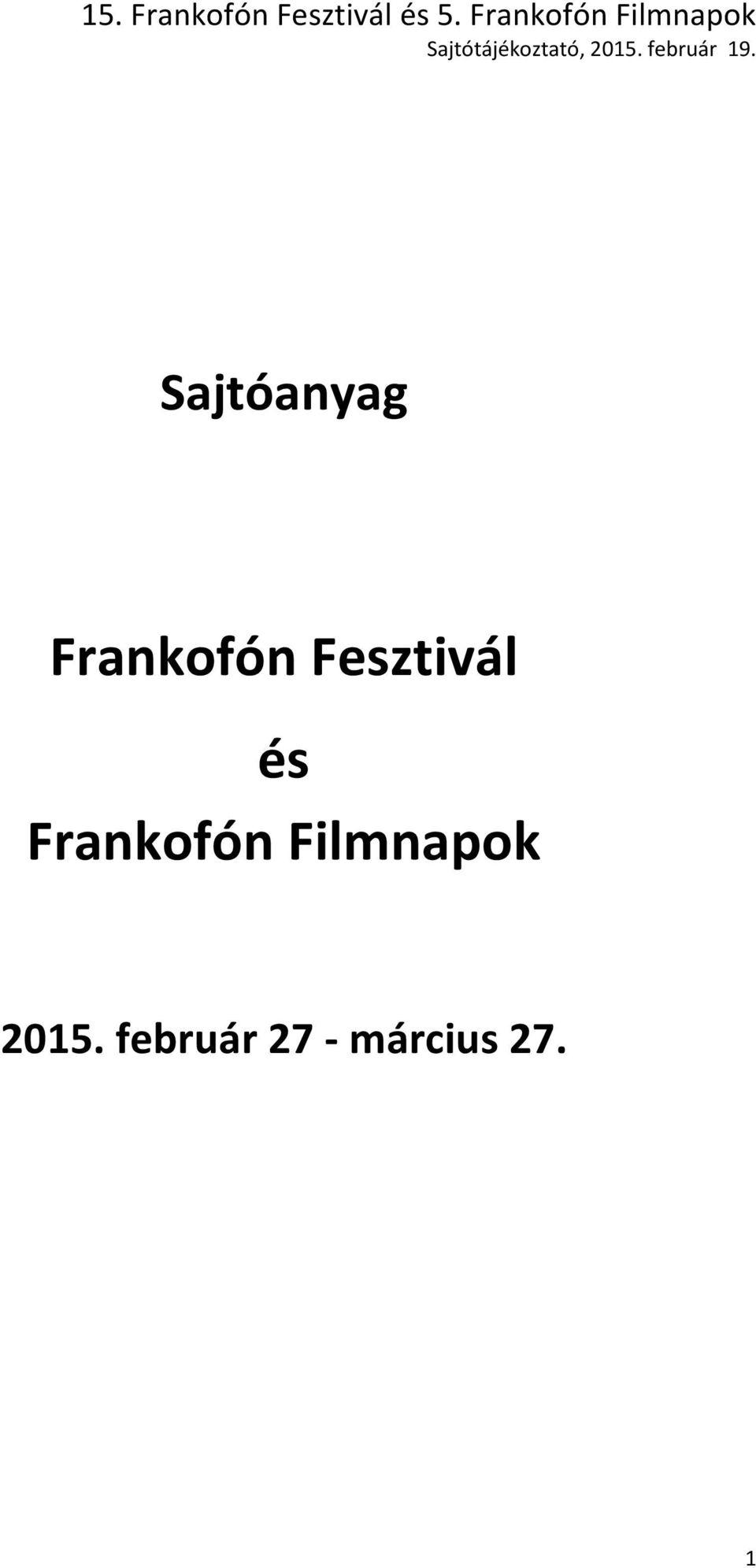 Frankofón Filmnapok