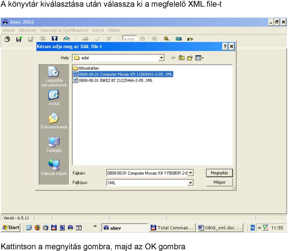 megfelelő XML.