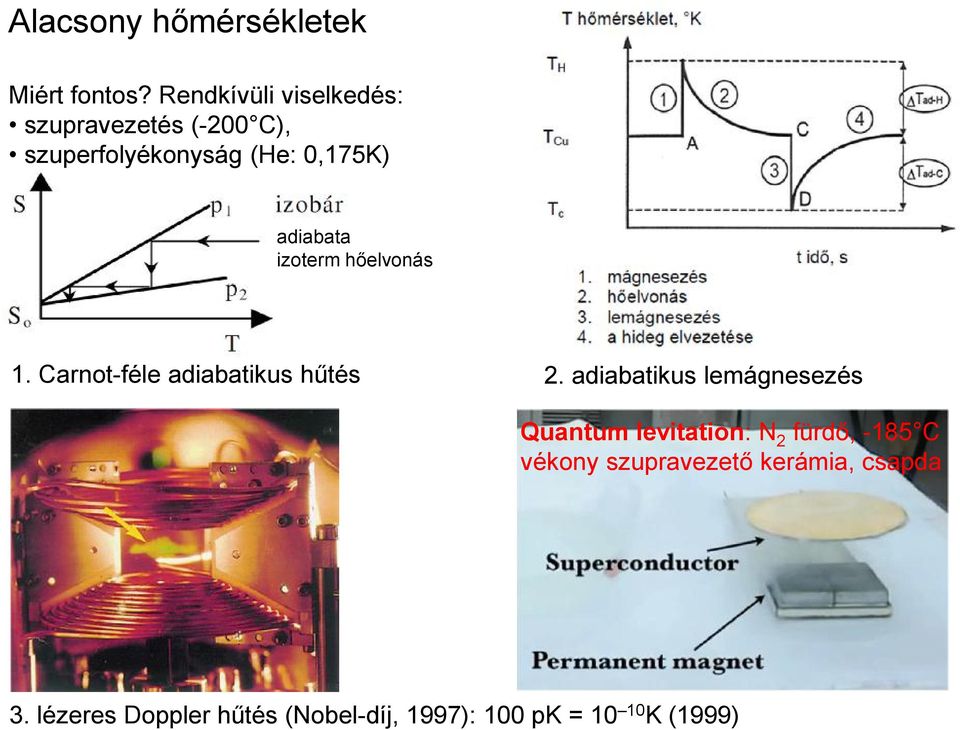 adiabata izoterm hőelvonás. Carnot-féle adiabatikus hűtés.