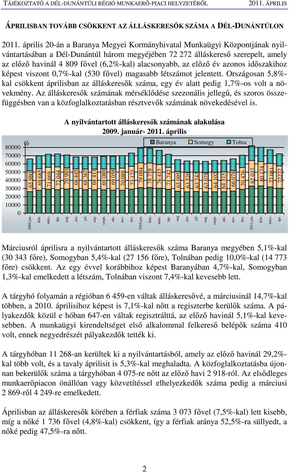 alacsonyabb, az elızı év azonos idıszakihoz képest viszont 0,7%-kal (530 fıvel) magasabb létszámot jelentett.