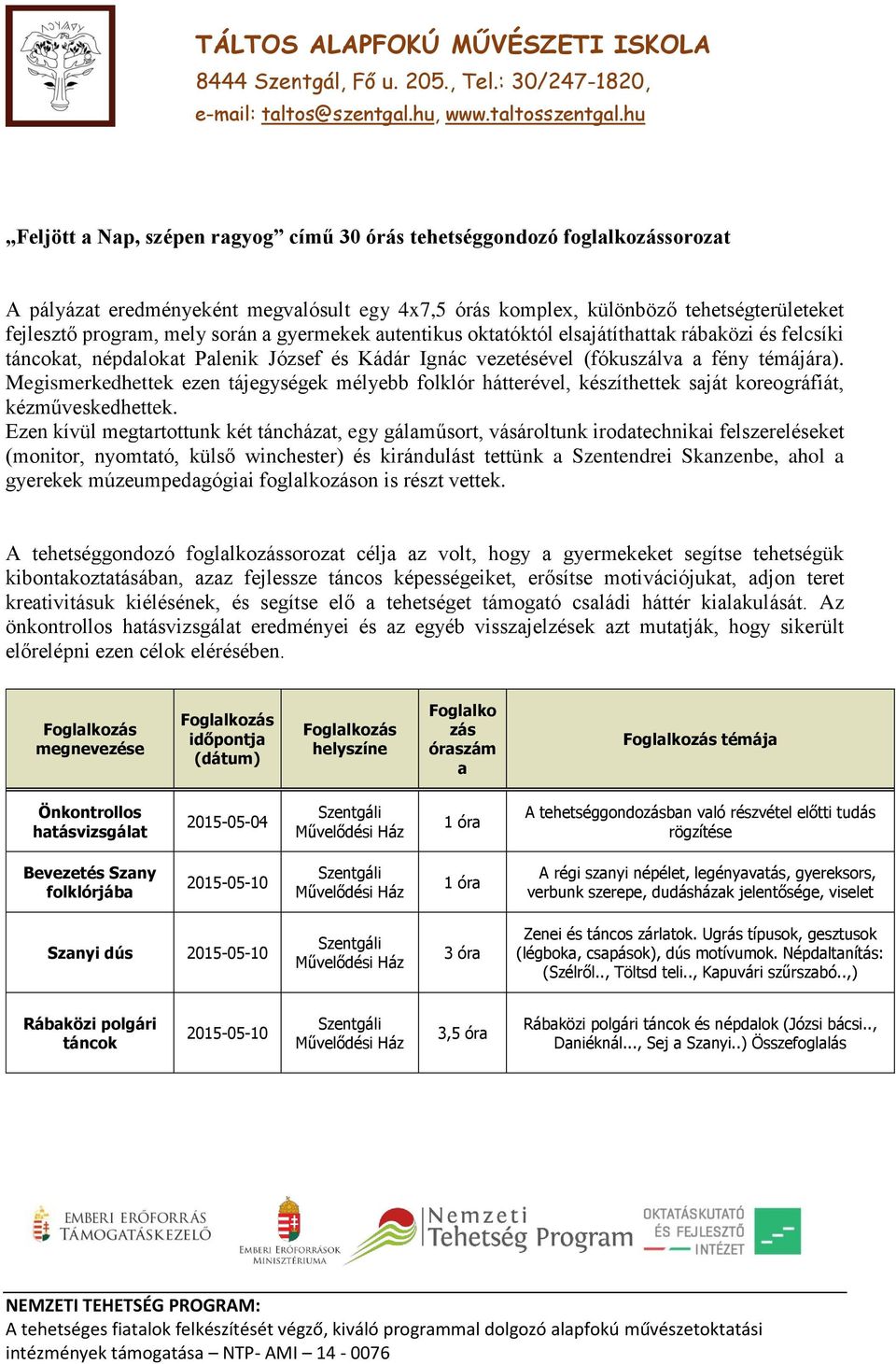 Megismerkedhettek ezen tájegységek mélyebb folklór hátterével, készíthettek saját koreográfiát, kézműveskedhettek.