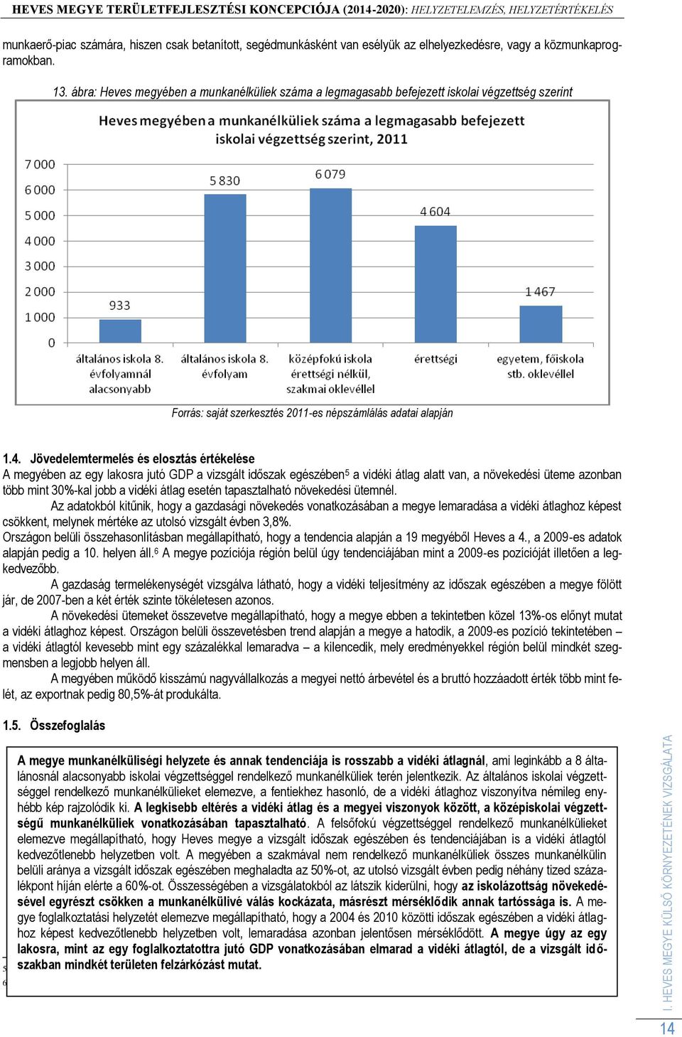 Jövedelemtermelés és elosztás értékelése A megyében az egy lakosra jutó GDP a vizsgált időszak egészében 5 a vidéki átlag alatt van, a növekedési üteme azonban több mint 30%-kal jobb a vidéki átlag