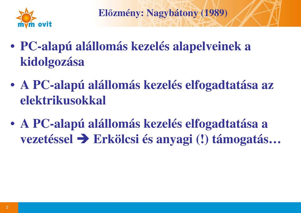 elfogadtatása az elektrikusokkal A PC-alapú alállomás