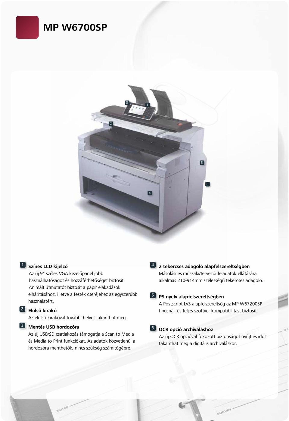 3 Mentés USB hordozóra Az új USB/SD csatlakozás támogatja a Scan to Media és Media to Print funkciókat. Az adatok közvetlenül a hordozóra menthetők, nincs szükség számítógépre.