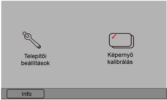 3.1.3.Zárnyitási paraméterek beállítása a lakáskészüléken Főmenübe belépve érintse meg az gombot! Majd tartsa rajta az ujját a kijelző bármely pontján 3 másodpercig.