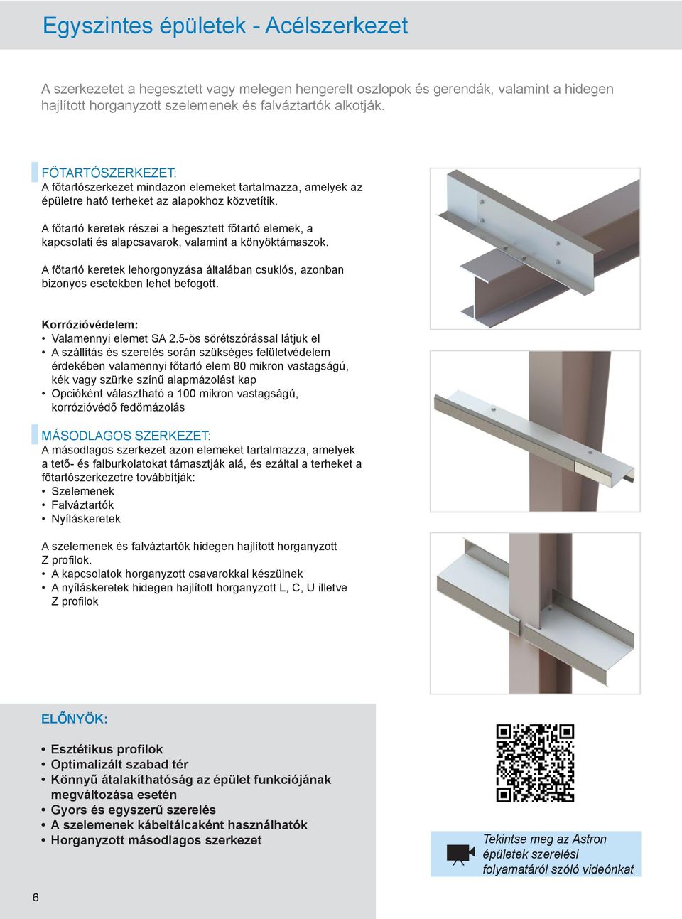 A főtartó keretek részei a hegesztett főtartó elemek, a kapcsolati és alapcsavarok, valamint a könyöktámaszok.