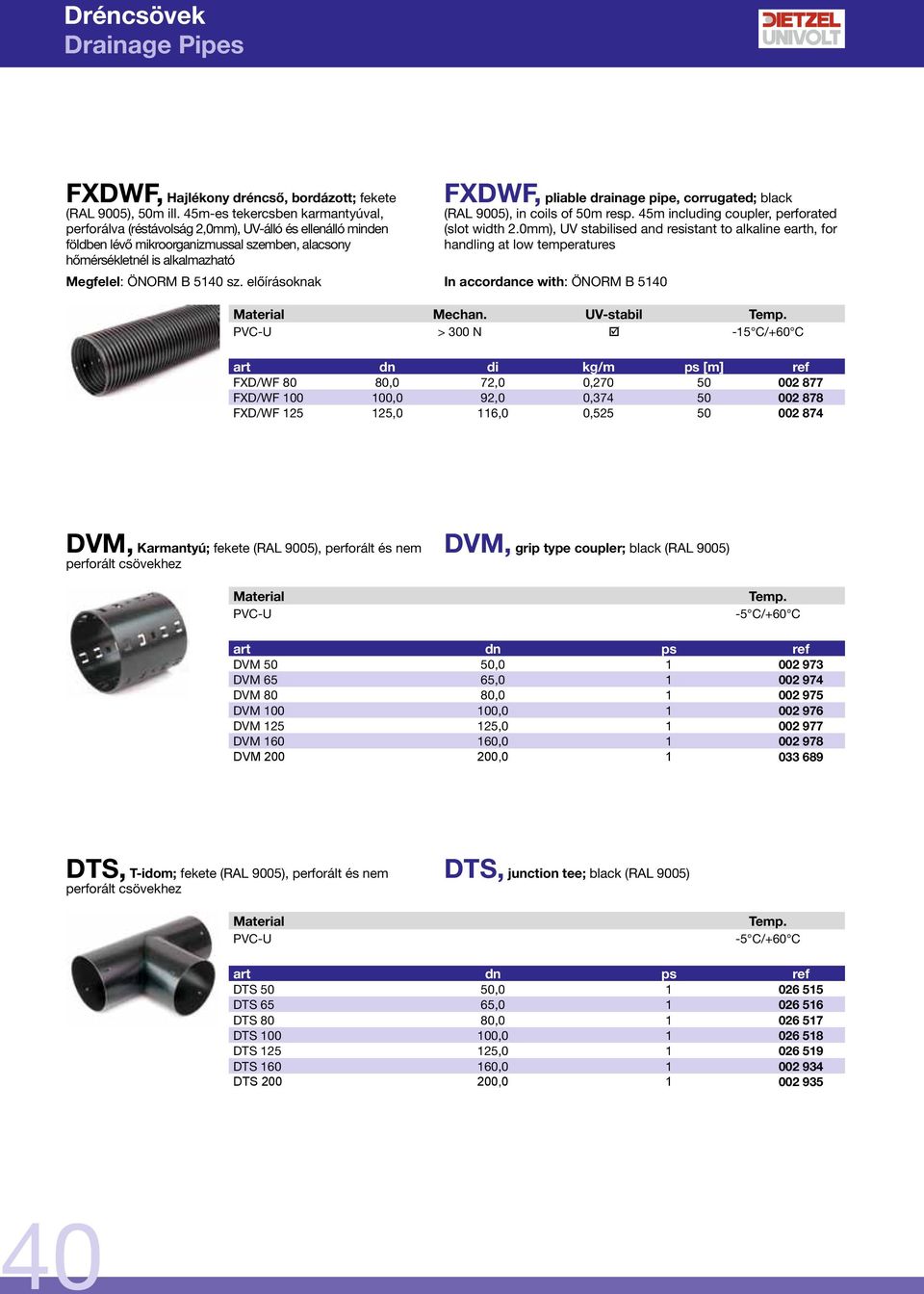 pipe, corrugated; black (RAL 9005), in coils of 50m resp. 45m including coupler, perforated (slot width 2.