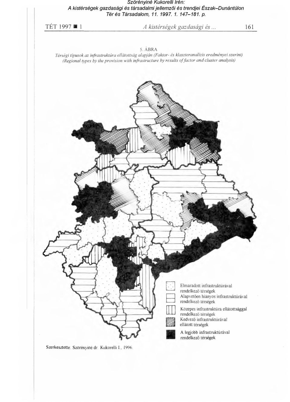 with infrastructure by results offactor and cluster analysis) Szerkesztette: Szörényiné dr. Kukorelli I., 1996.