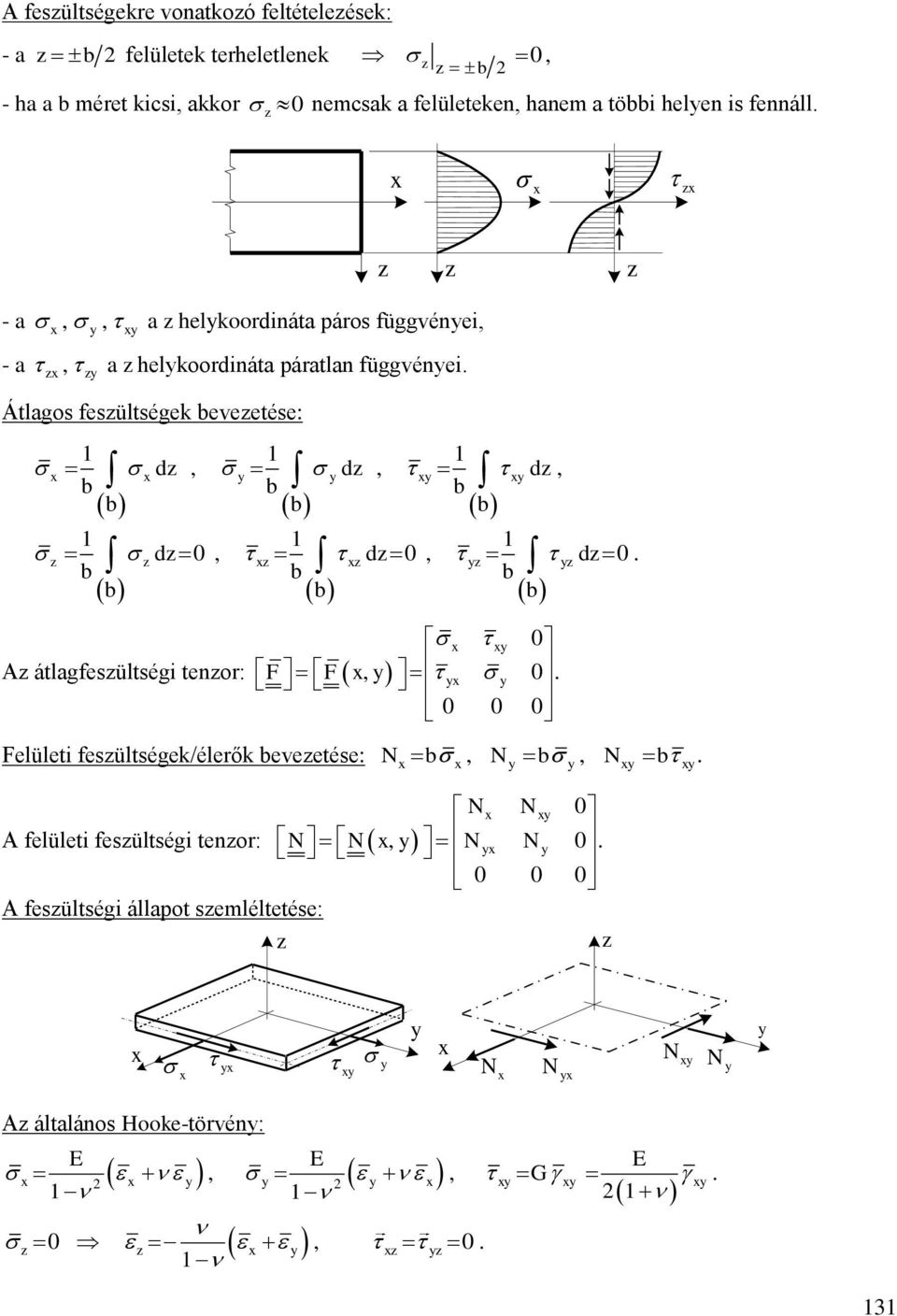 fesültségek eveetése: d d d d d d A átlgfesültségi tenor: F F Felületi fesültségek/élerők eveetése: N N N