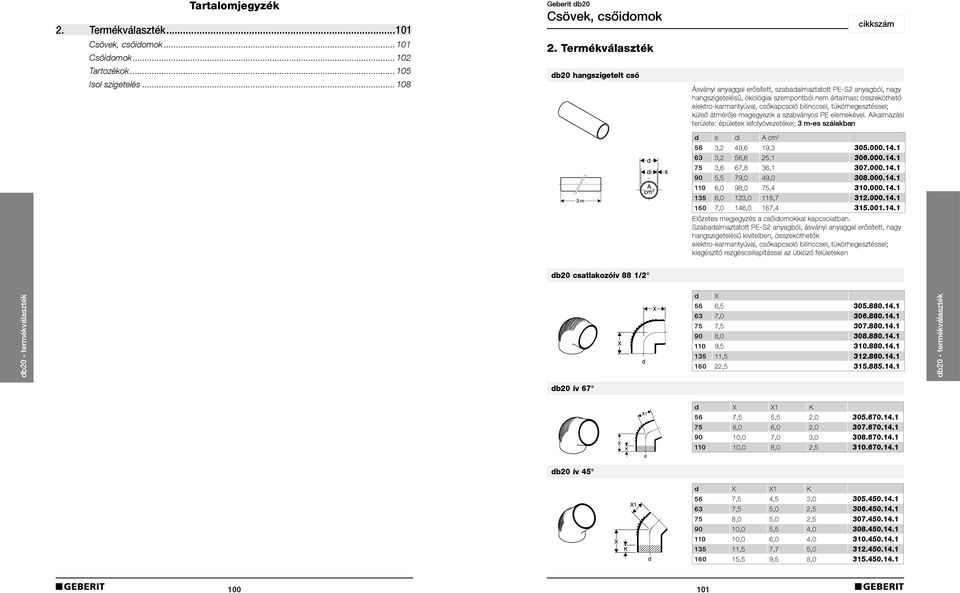 csőkapcsoló bilinccsel, tükörhegesztéssel; külső átmérője megegyezik a szabványos PE elemekével. Alkalmazási területe: épületek lefolyóvezetékei; 3 m-es szálakban d s di A cm 2 56 3,2 49,6 19,3 305.