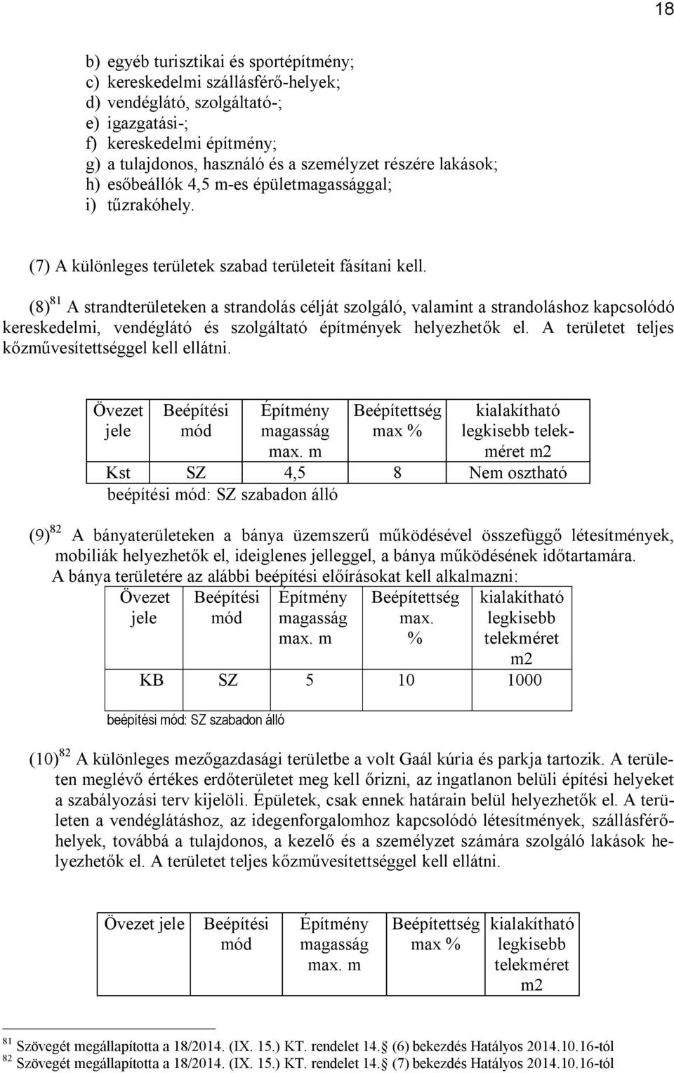 (8) 81 A strandterületeken a strandolás célját szolgáló, valamint a strandoláshoz kapcsolódó kereskedelmi, vendéglátó és szolgáltató építmények helyezhetők el.