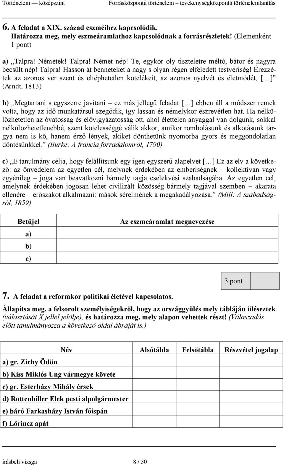 Érezzétek az azonos vér szent és eltéphetetlen kötelékeit, az azonos nyelvét és életmódét, [ ] (Arndt, 1813) b) Megtartani s egyszerre javítani ez más jellegű feladat [ ] ebben áll a módszer remek