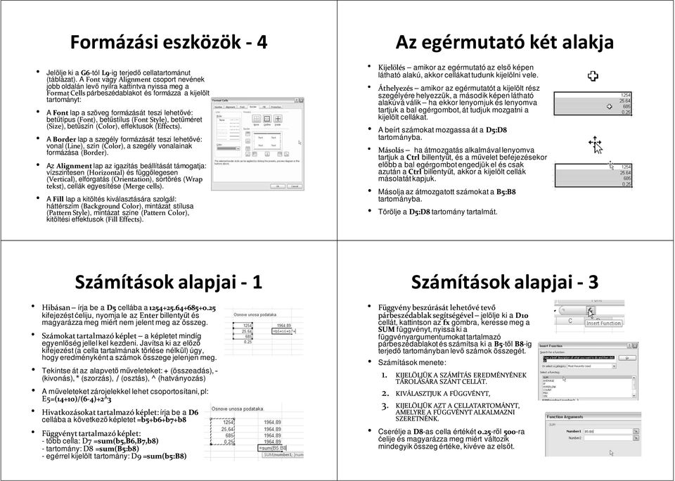 betűtípus (Font), betűstílus (Font Style), betűméret (Size), betűszín (Color), effektusok (Effects).