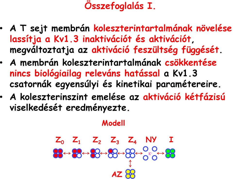 A membrán koleszterintartalmának csökkentése nincs biológiailag releváns hatással a Kv1.