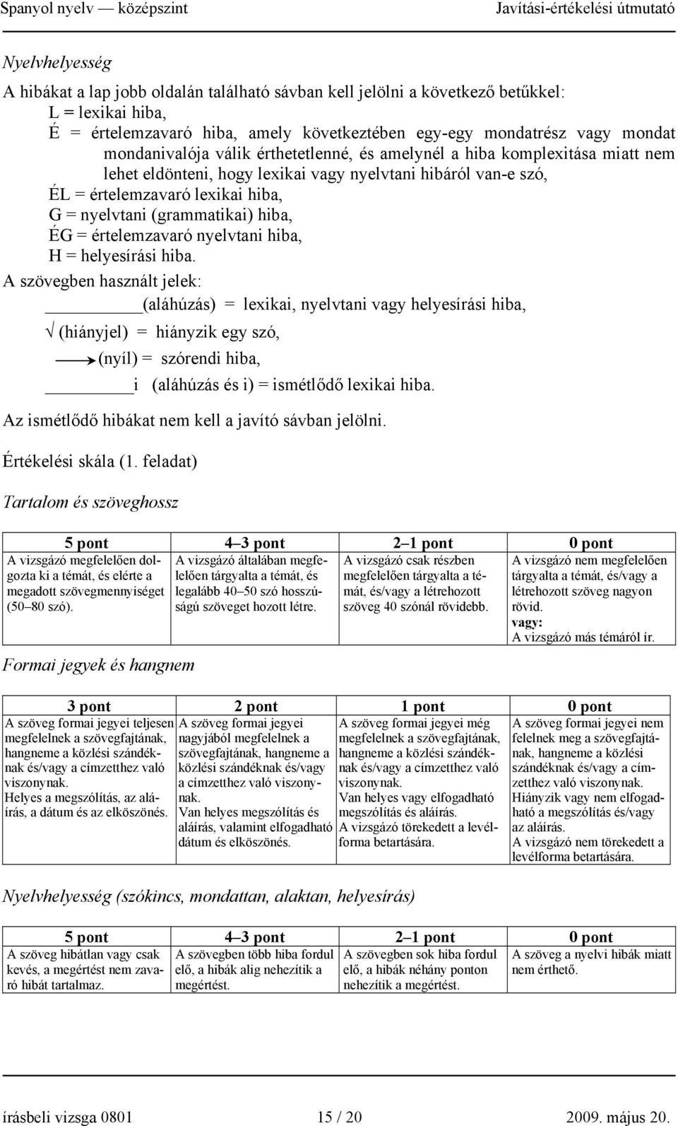 (grammatikai) hiba, ÉG = értelemzavaró nyelvtani hiba, H = helyesírási hiba.