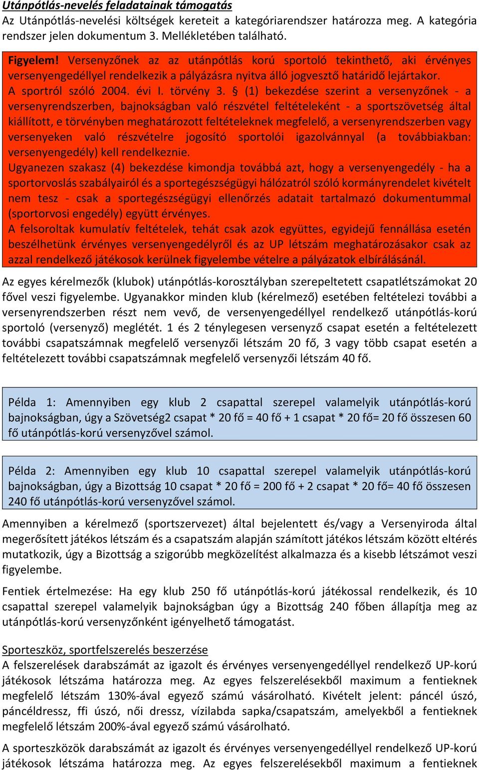 (1) bekezdése szerint a versenyzőnek - a versenyrendszerben, bajnokságban való részvétel feltételeként - a sportszövetség által kiállított, e törvényben meghatározott feltételeknek megfelelő, a