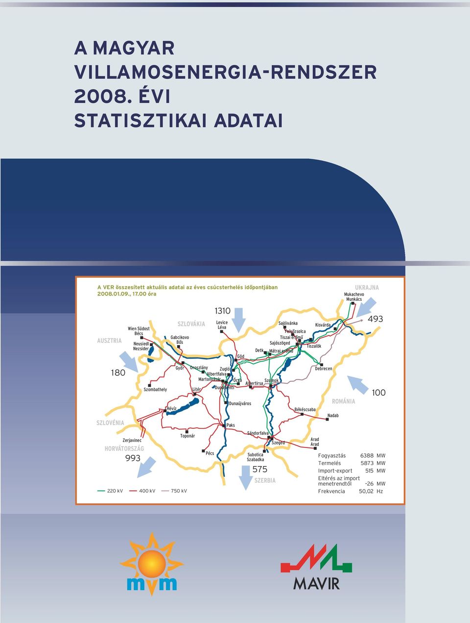 Munkács UKRAJNA 493 18 SZLOVÉNIA Zerjavinec HORVÁTORSZÁG 993 Szombathely Hévíz 22 kv 4 kv 75 kv Gyôr Oroszlány Zugló Albertfalva Martonvásár Ócsa Szolnok Albertirsa Litér Dunamenti