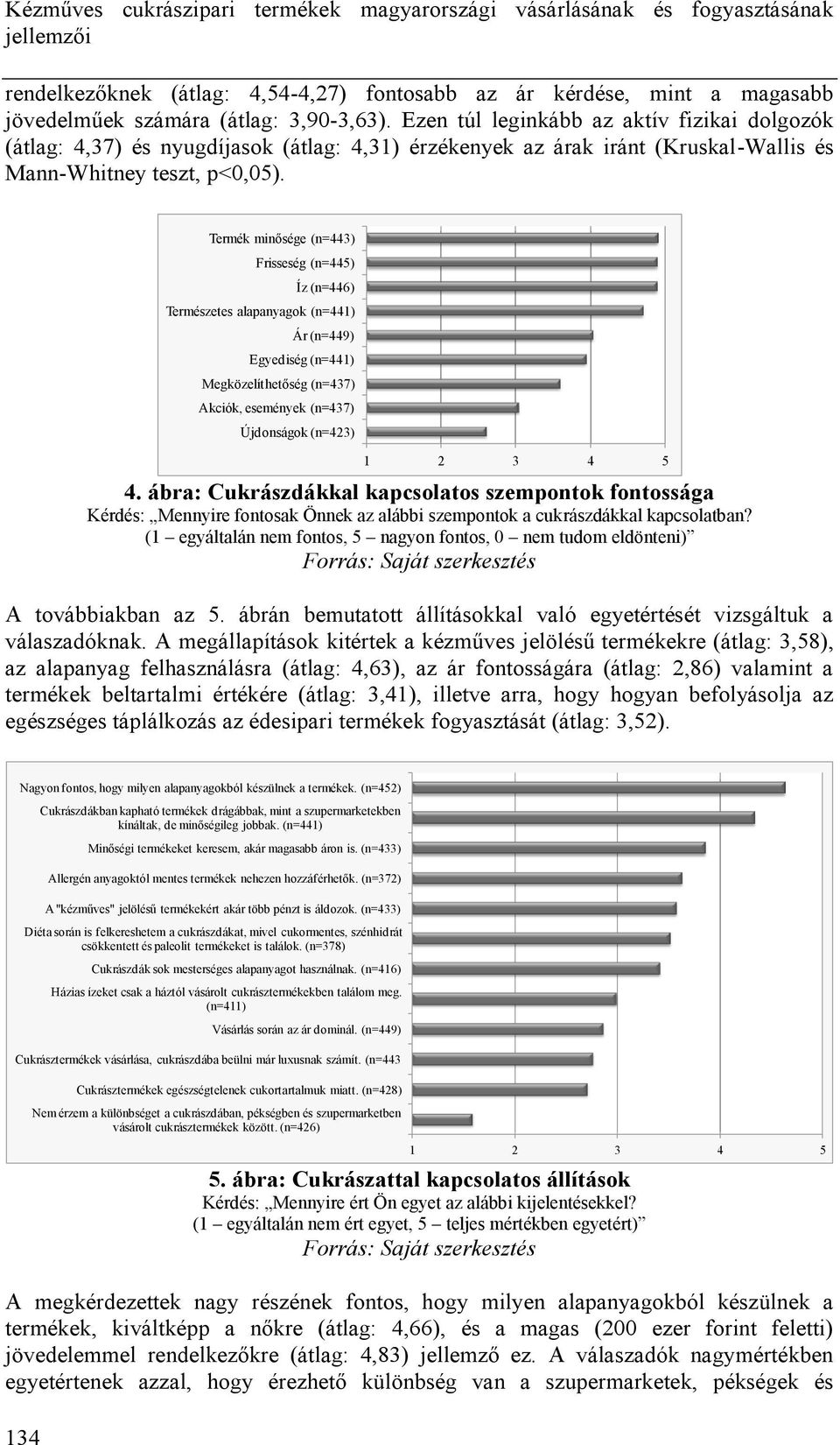 Termék minősége (n=443) Frisseség (n=445) Íz (n=446) Természetes alapanyagok (n=441) Ár (n=449) Egyediség (n=441) Megközelíthetőség (n=437) Akciók, események (n=437) Újdonságok (n=423) 1 2 3 4 5 4.