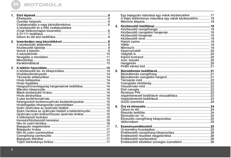 .. 11 Menütérkép... 12 Karaktertáblázat... 13 3. A telefon használata... 14 A kézibeszélő be- és kikapcsolása... 14 Híváskezdeményezés... 14 Tárcsázás előkészítése... 14 Hívás befejezése.