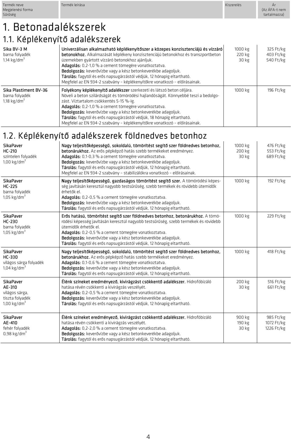 Megfelel az EN 934-2 szabvány képlékenyítőkre vonatkozó előírásainak. Folyékony képlékenyítő adalékszer szerkezeti és látszó beton céljára. Növeli a beton szilárdságát és tömörödési hajlandóságát.