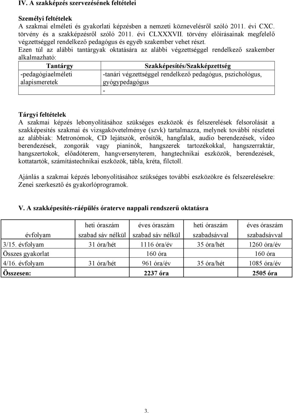 Ezen túl az alábbi tantárgyak oktatására az alábbi végzettséggel rendelkező szakember alkalmazható: Tantárgy -pedagógiaelméleti alapismeretek Szakképesítés/Szakképzettség -tanári végzettséggel