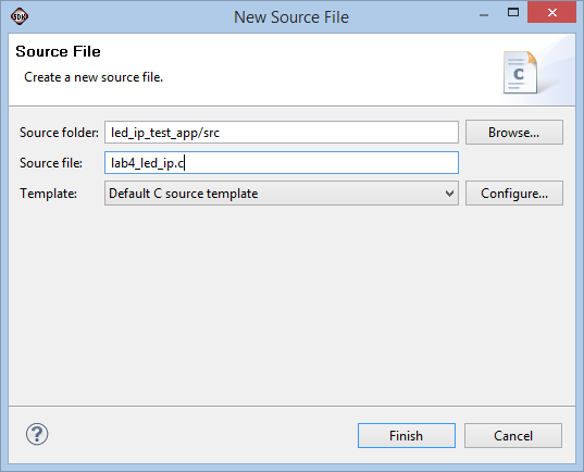C forráskód létrehozása File New C