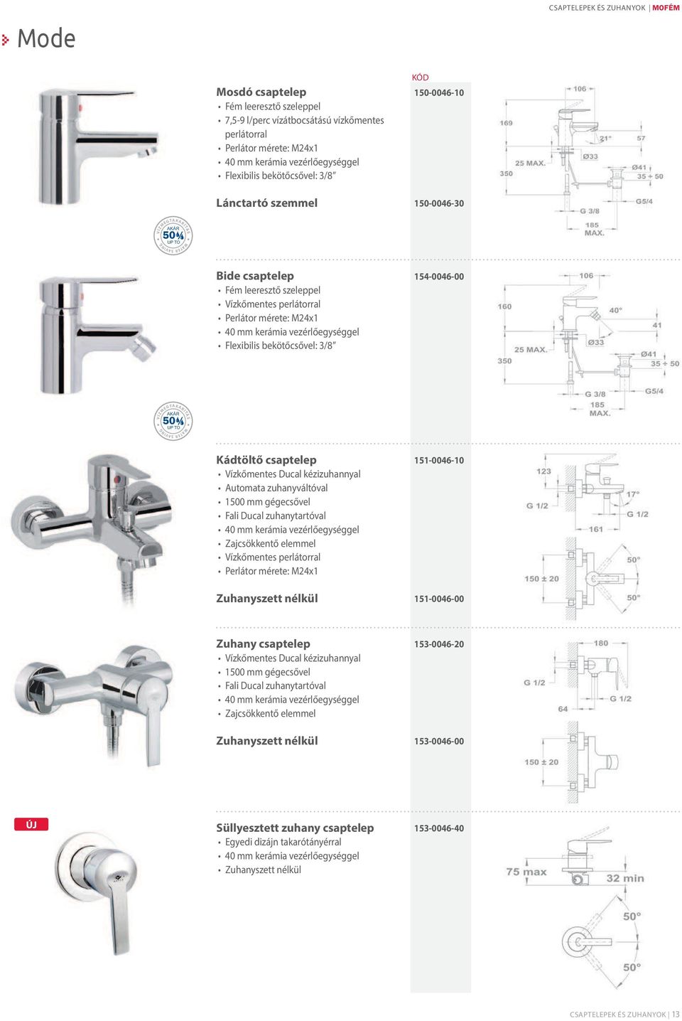 zuhanyváltóval 1500 mm gégecsővel Fali Ducal zuhanytartóval 40 mm kerámia vezérlőegységgel Zajcsökkentő elemmel Zuhanyszett nélkül 151-0046-10 151-0046-00 Zuhany csaptelep Vízkőmentes Ducal