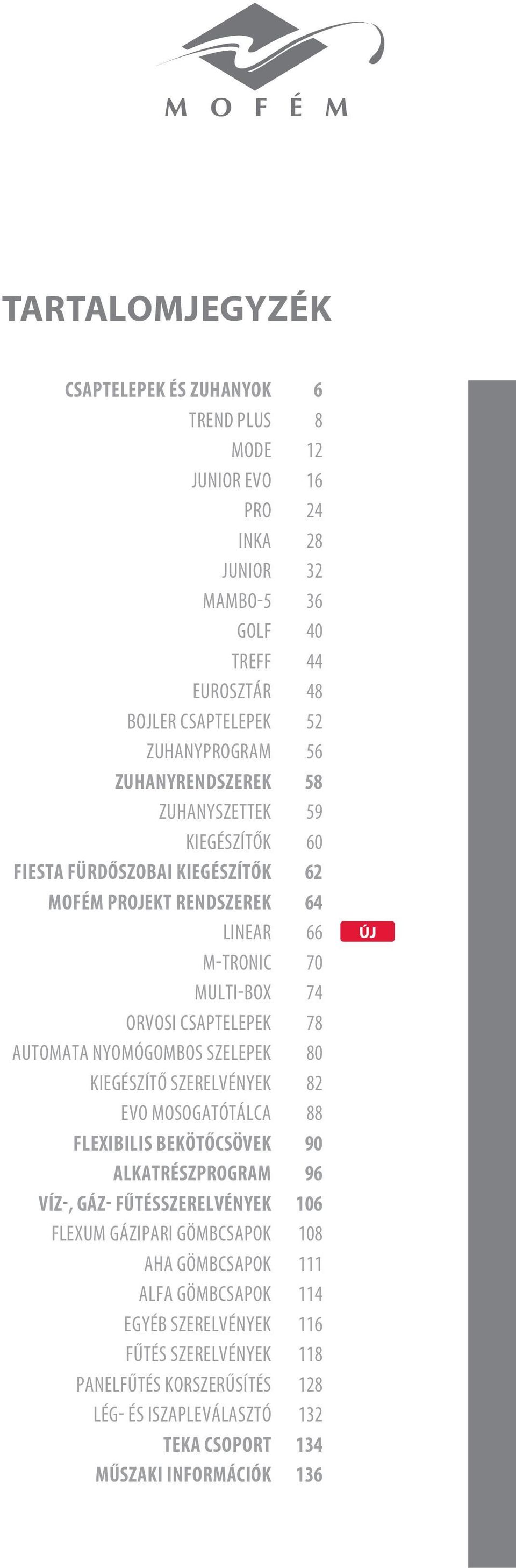 NYOMÓGOMBOS SZELEPEK 80 KIEGÉSZÍTŐ SZERELVÉNYEK 82 EVO MOSOGATÓTÁLCA 88 FLEXIBILIS BEKÖTŐCSÖVEK 90 ALKATRÉSZPROGRAM 96 VÍZ-, GÁZ- FŰTÉSSZERELVÉNYEK 106 FLEXUM GÁZIPARI GÖMBCSAPOK