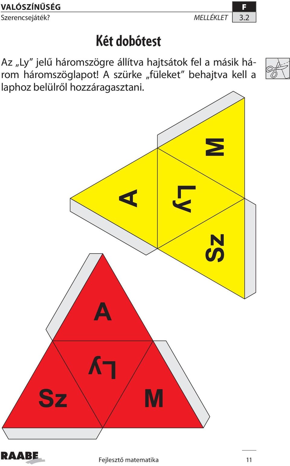 hajtsátok fel a másik három háromszöglapot!