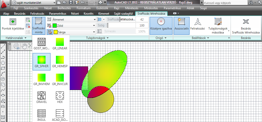 44 AZ AUTOCAD LT 2013 ALAPJAI ha a kurzort egy zárt rajzelem fölé mozgatjuk, ez is segít a megfelelő rajzelem kiválasztásában.