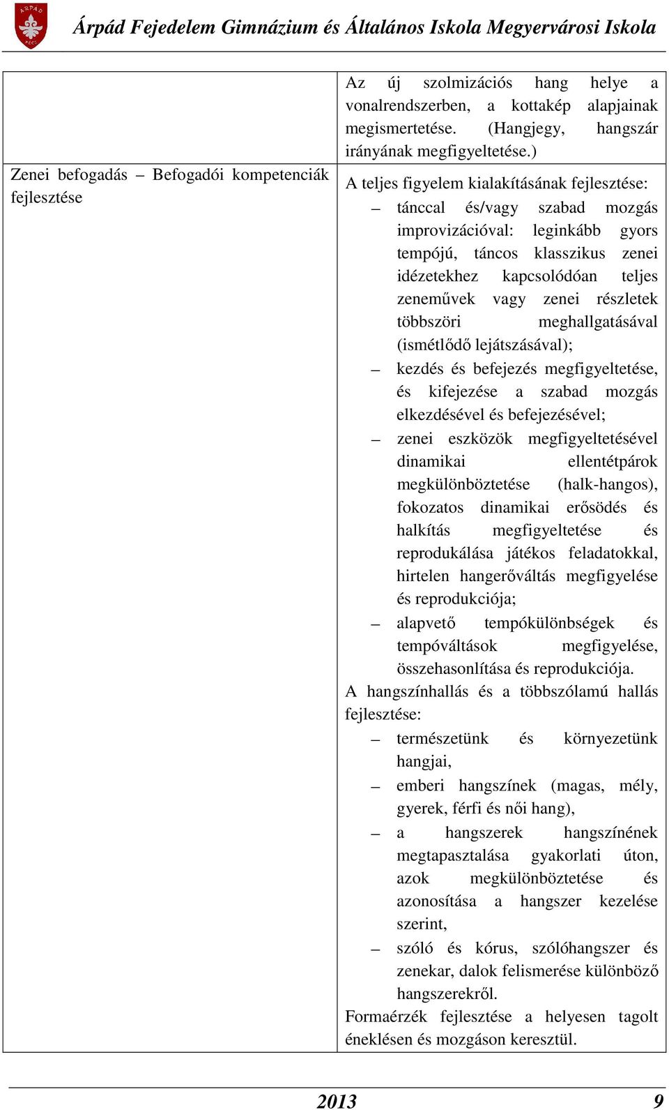 részletek többszöri meghallgatásával (ismétlődő lejátszásával); kezdés és befejezés megfigyeltetése, és kifejezése a szabad mozgás elkezdésével és befejezésével; zenei eszközök megfigyeltetésével