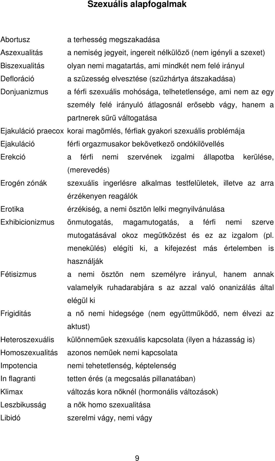 sűrű váltogatása Ejakuláció praecox korai magömlés, férfiak gyakori szexuális problémája Ejakuláció férfi orgazmusakor bekövetkező ondókilövellés Erekció a férfi nemi szervének izgalmi állapotba