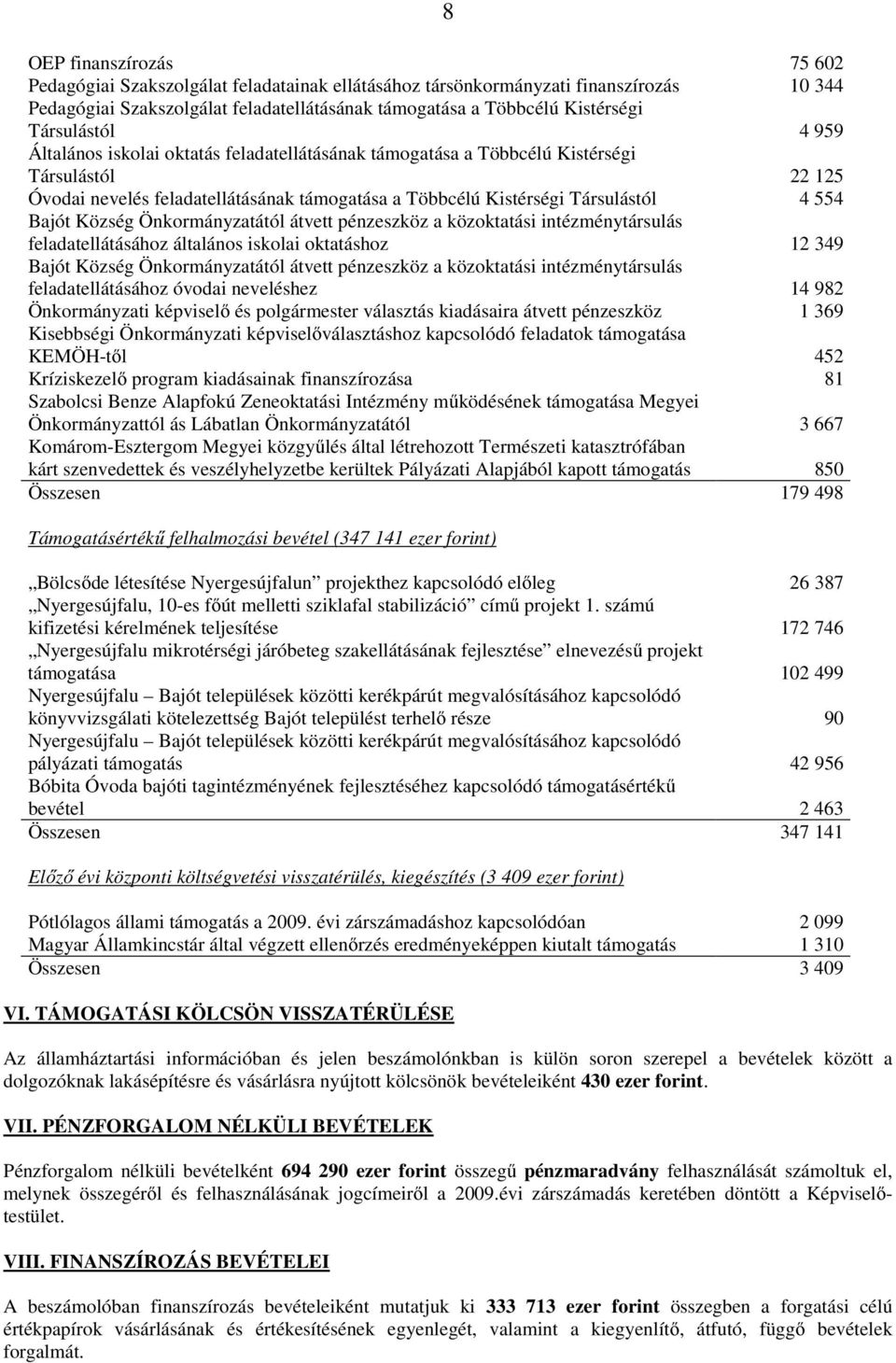 Bajót Község Önkormányzatától átvett pénzeszköz a közoktatási intézménytársulás feladatellátásához általános iskolai oktatáshoz 12 349 Bajót Község Önkormányzatától átvett pénzeszköz a közoktatási