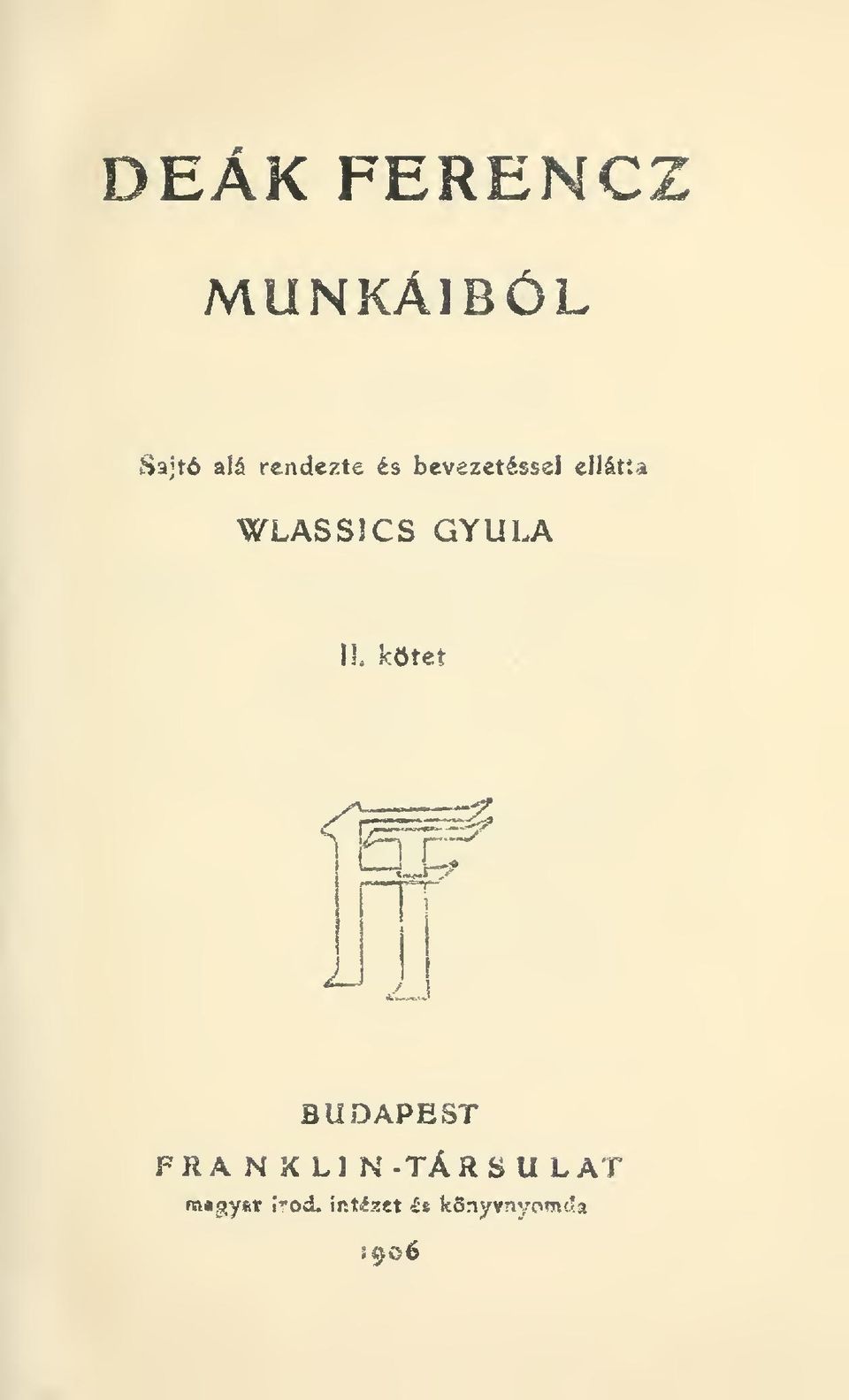 kötet BUDAPEST FRA N K Ll N-TÁRSU LAT