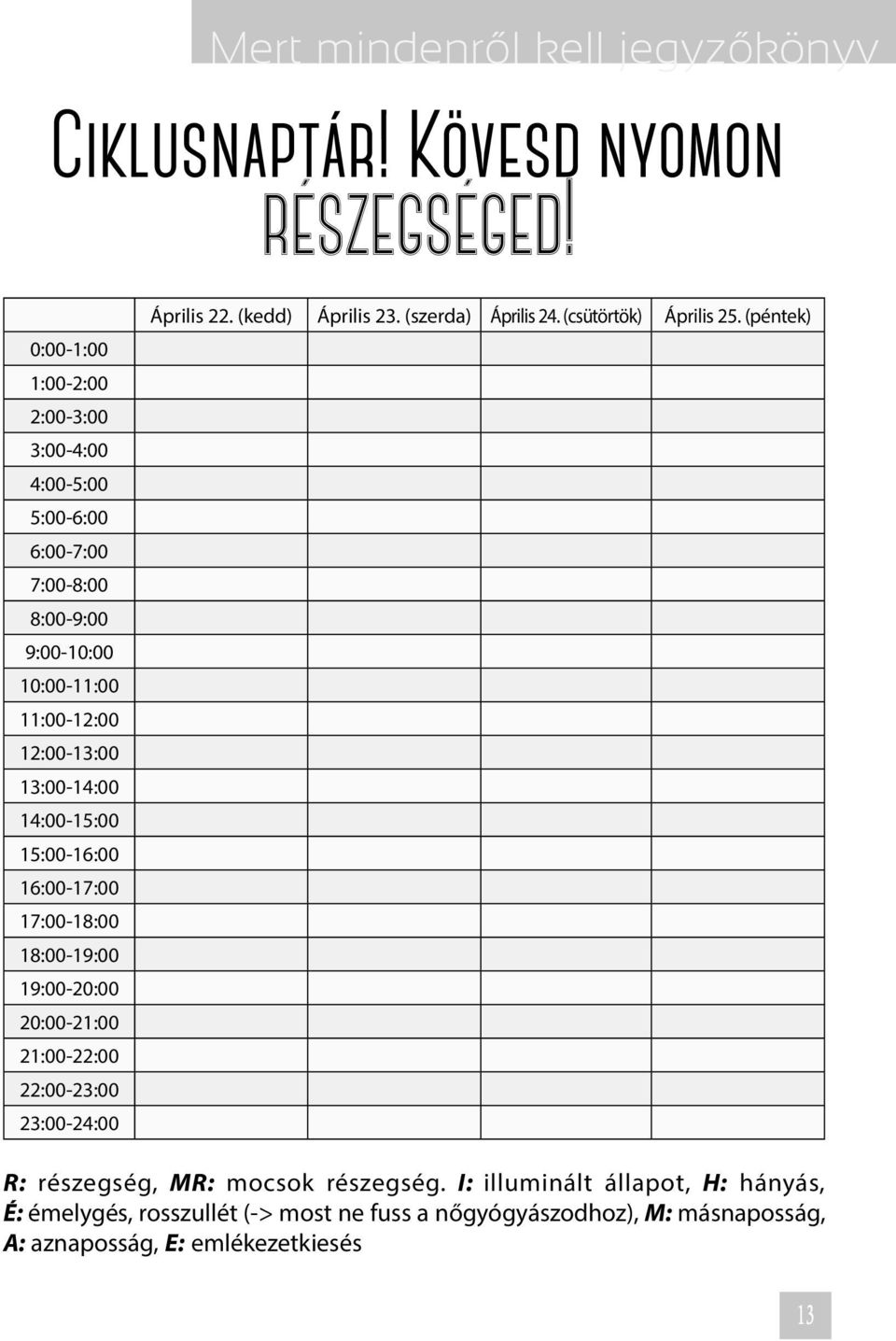 14:00-15:00 15:00-16:00 16:00-17:00 17:00-18:00 18:00-19:00 19:00-20:00 20:00-21:00 21:00-22:00 22:00-23:00 23:00-24:00 Április 22. (kedd) Április 23.