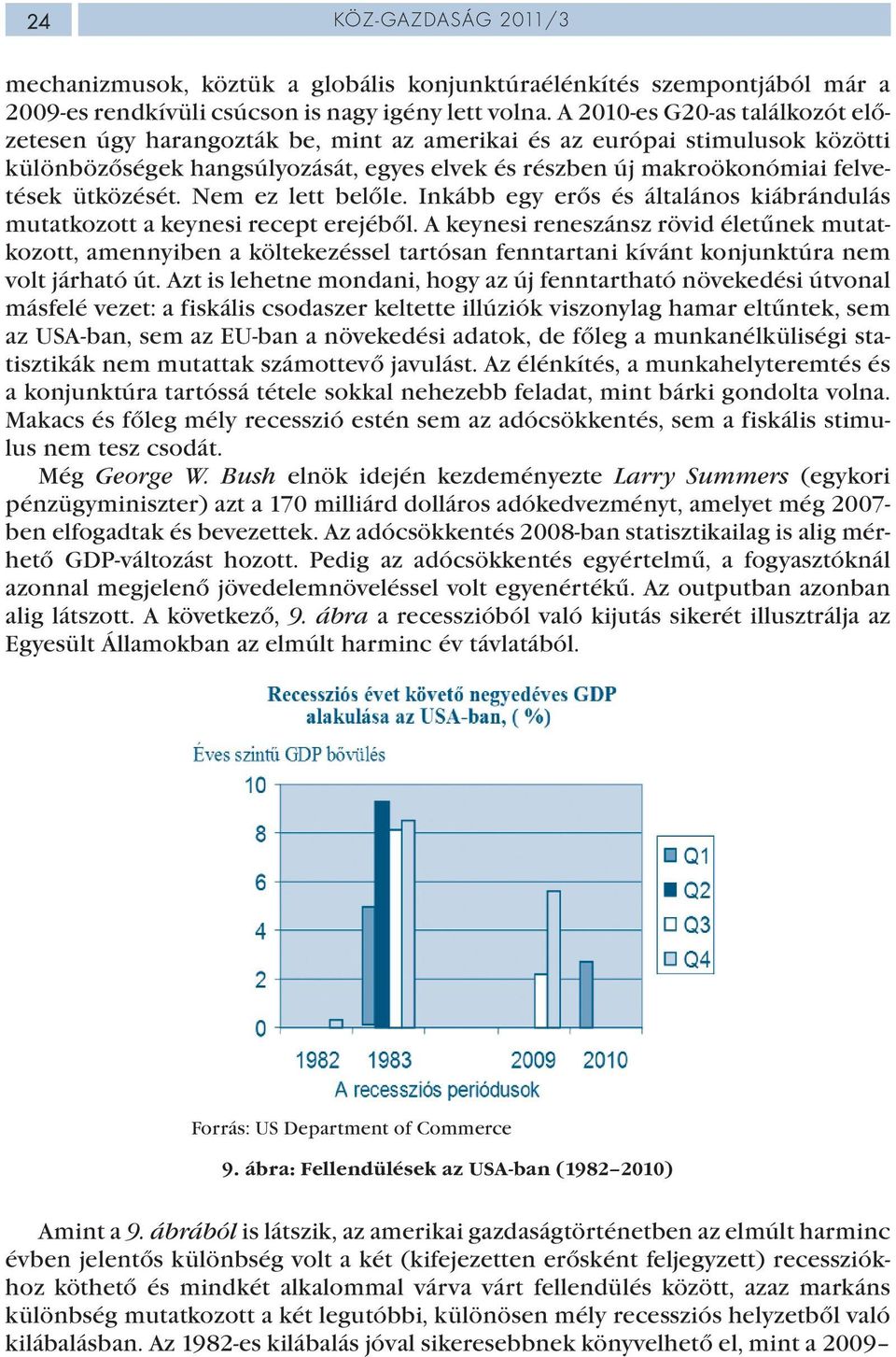 ütközését. Nem ez lett belőle. Inkább egy erős és általános kiábrándulás mutatkozott a keynesi recept erejéből.