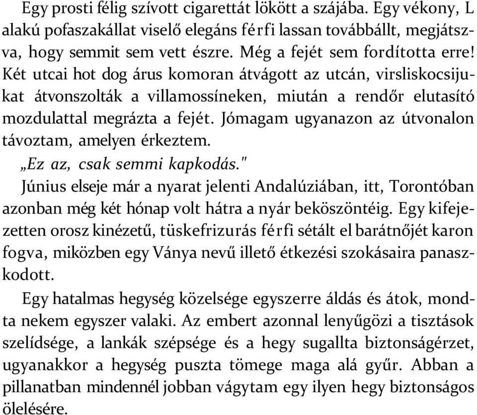 Jómagam ugyanazon az útvonalon távoztam, amelyen érkeztem. Ez az, csak semmi kapkodás.