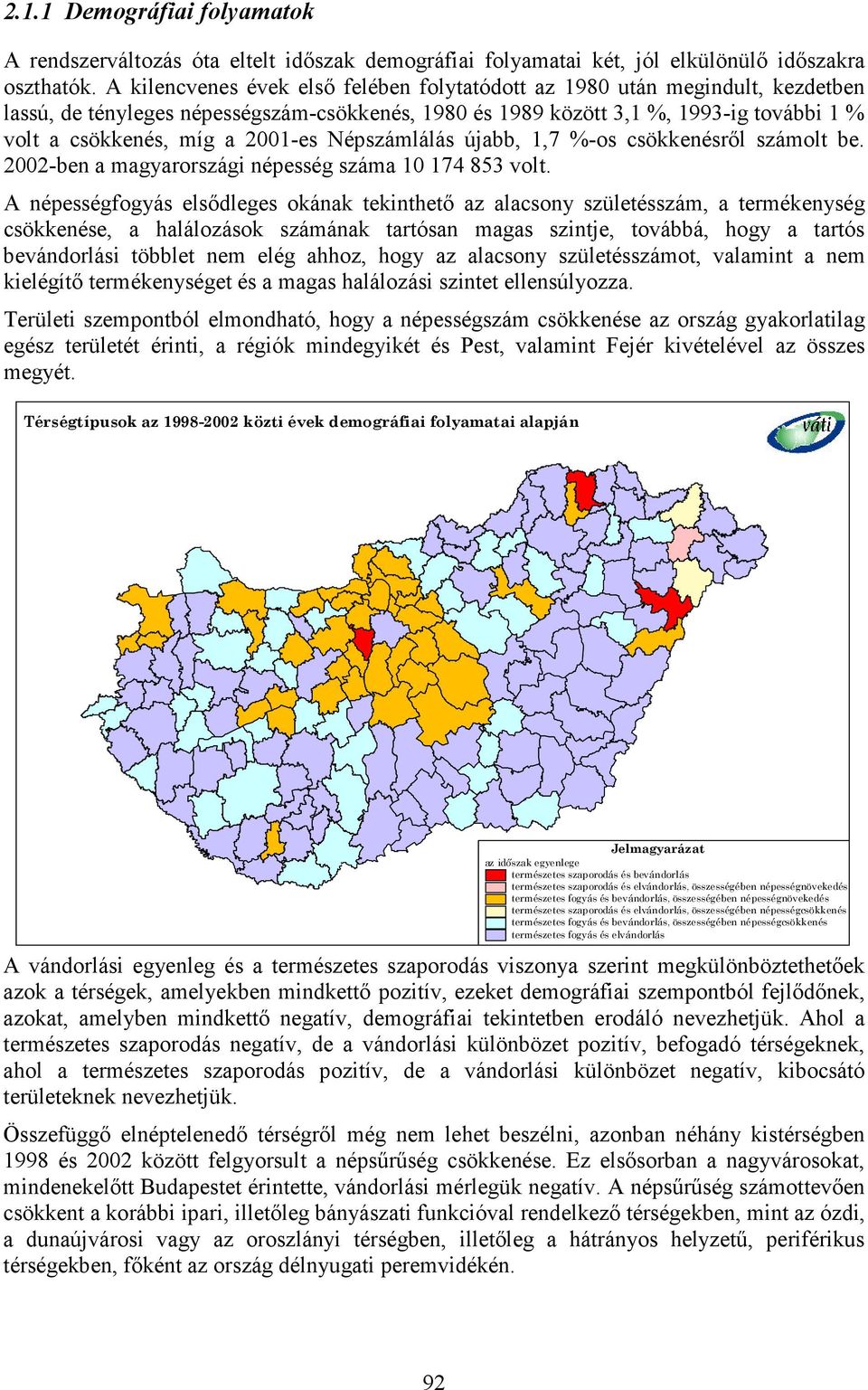2001-es Népszámlálás újabb, 1,7 %-os csökkenésről számolt be. 2002-ben a magyarországi népesség száma 10 174 853 volt.