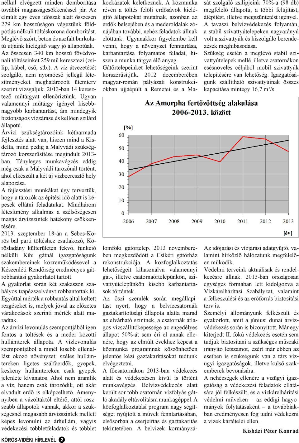 A víz átvezetését szolgáló, nem nyomócső jellegű létesítményeket meghatározott ütemterv szerint vizsgáljuk. 2013-ban 14 keresztező műtárgyat ellenőriztünk.