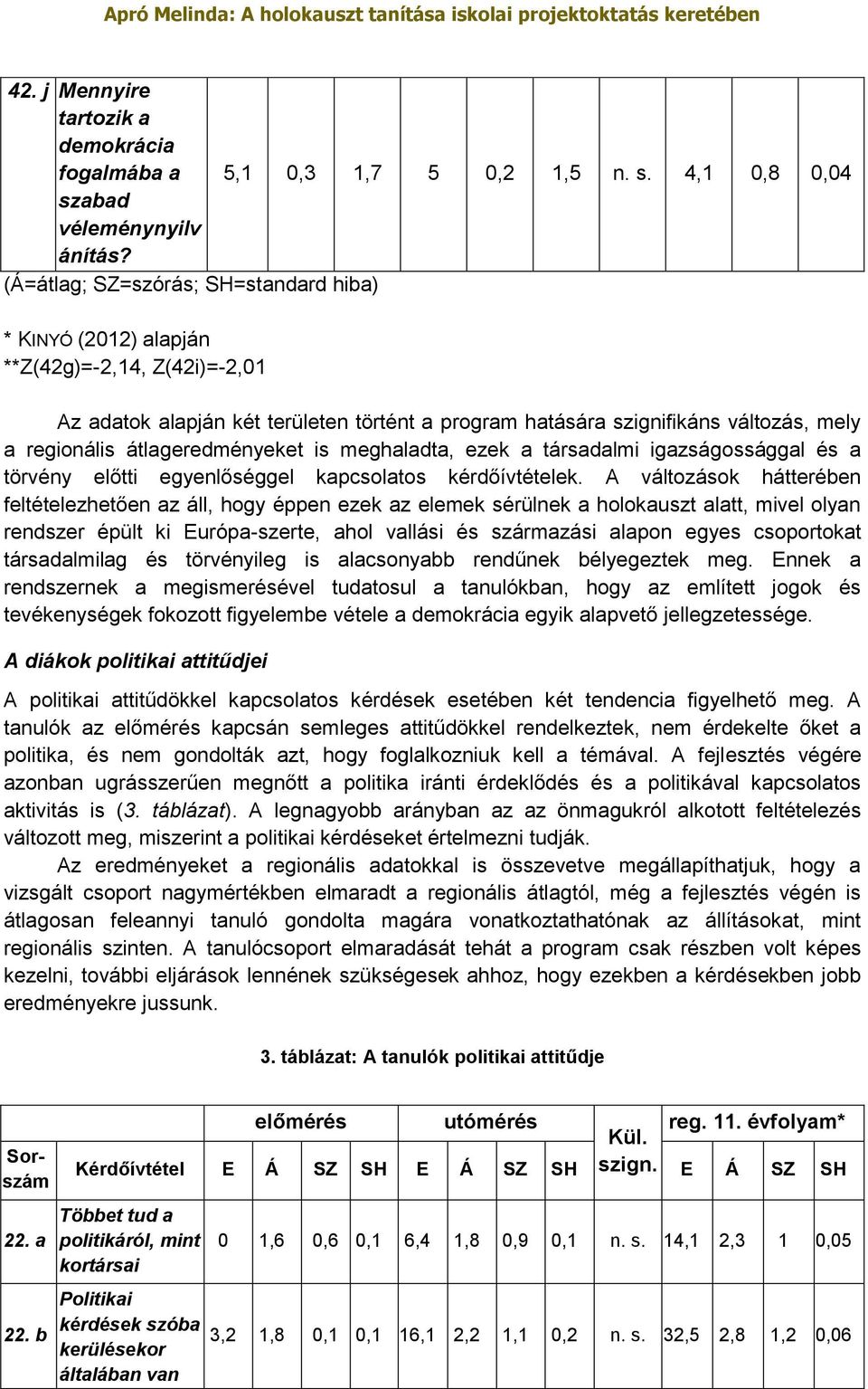 átlageredményeket is meghaladta, ezek a társadalmi igazságossággal és a törvény előtti egyenlőséggel kapcsolatos kérdőívtételek.