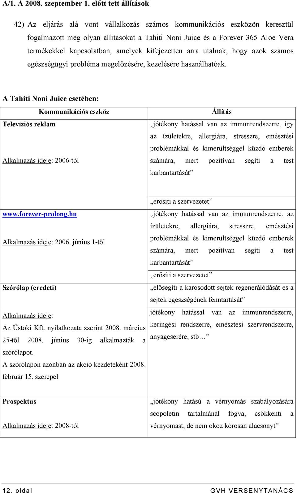 kapcsolatban, amelyek kifejezetten arra utalnak, hogy azok számos egészségügyi probléma megelızésére, kezelésére használhatóak.