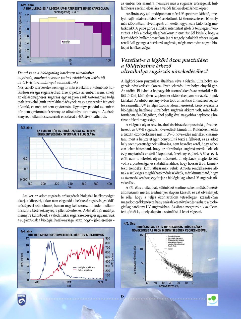 rövidebben leírható) az UV-B tartománnyal azonosítunk? Nos, az élô szervezetek nem egyformán érzékelik a különbözô hullámhosszúságú sugárzásokat.