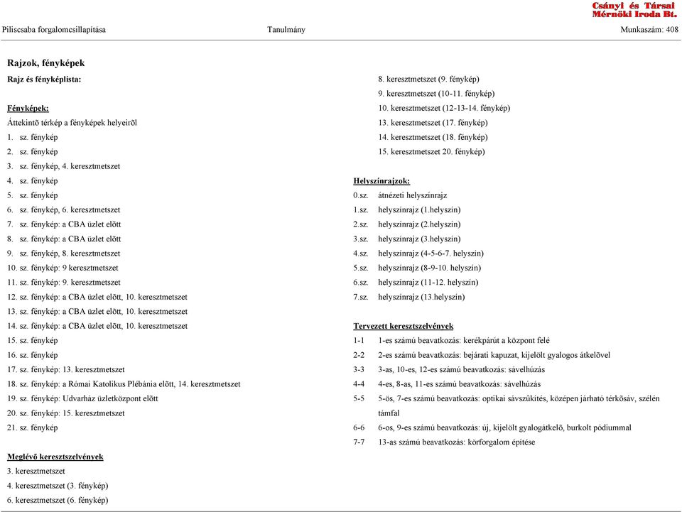 sz. fénykép: 9. keresztmetszet 12. sz. fénykép: a CBA üzlet elõtt, 10. keresztmetszet 13. sz. fénykép: a CBA üzlet elõtt, 10. keresztmetszet 14. sz. fénykép: a CBA üzlet elõtt, 10. keresztmetszet 15.