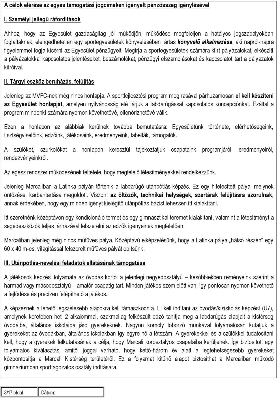 jártas könyvelő alkalmazása, aki napról-napra figyelemmel fogja kísérni az Egyesület pénzügyeit.