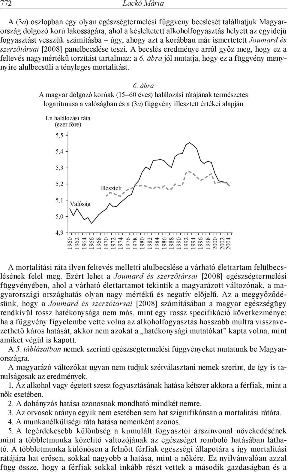 A becslés eredménye arról győz meg, hogy ez a feltevés nagymértékű torzítást tartalmaz: a 6.