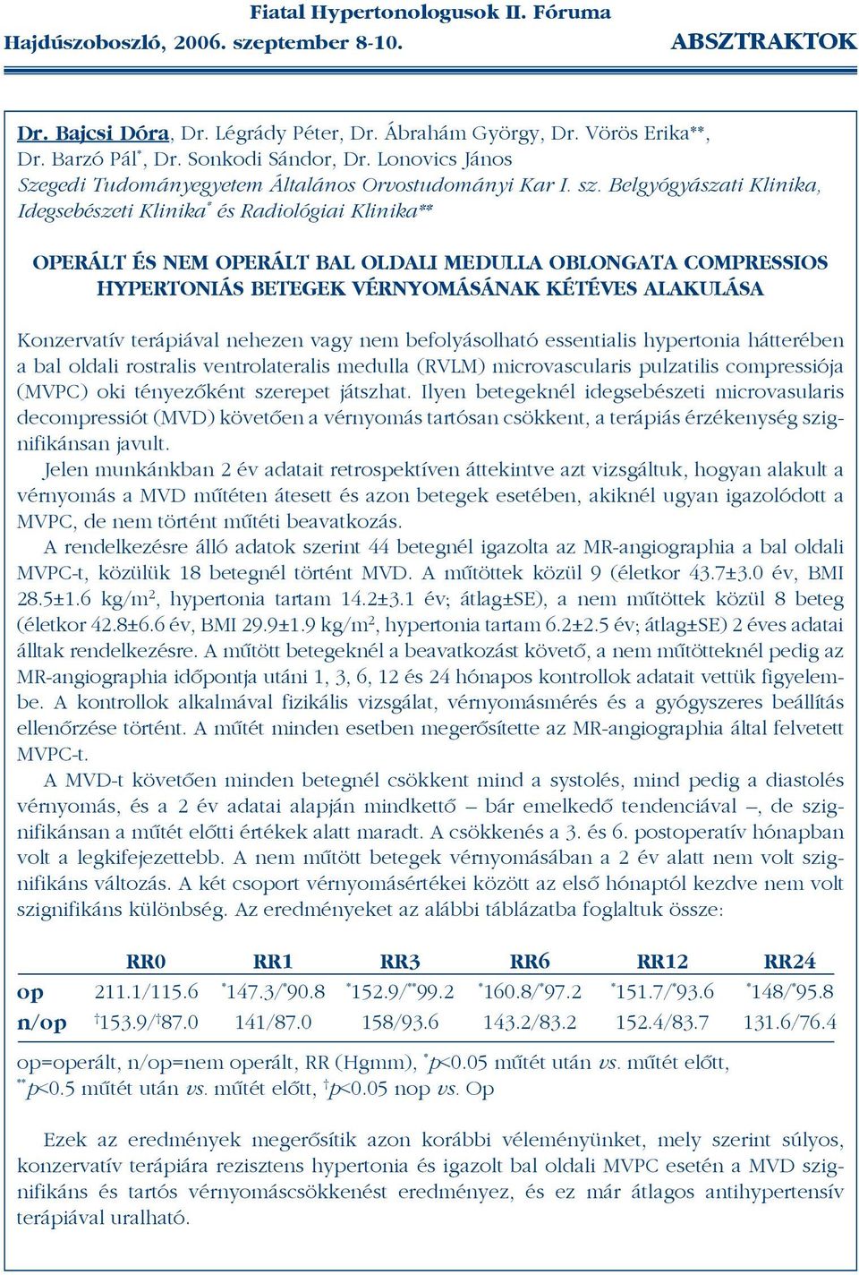 Konzervatív terápiával nehezen vagy nem befolyásolható essentialis hypertonia hátterében a bal oldali rostralis ventrolateralis medulla (RVLM) microvascularis pulzatilis compressiója (MVPC) oki