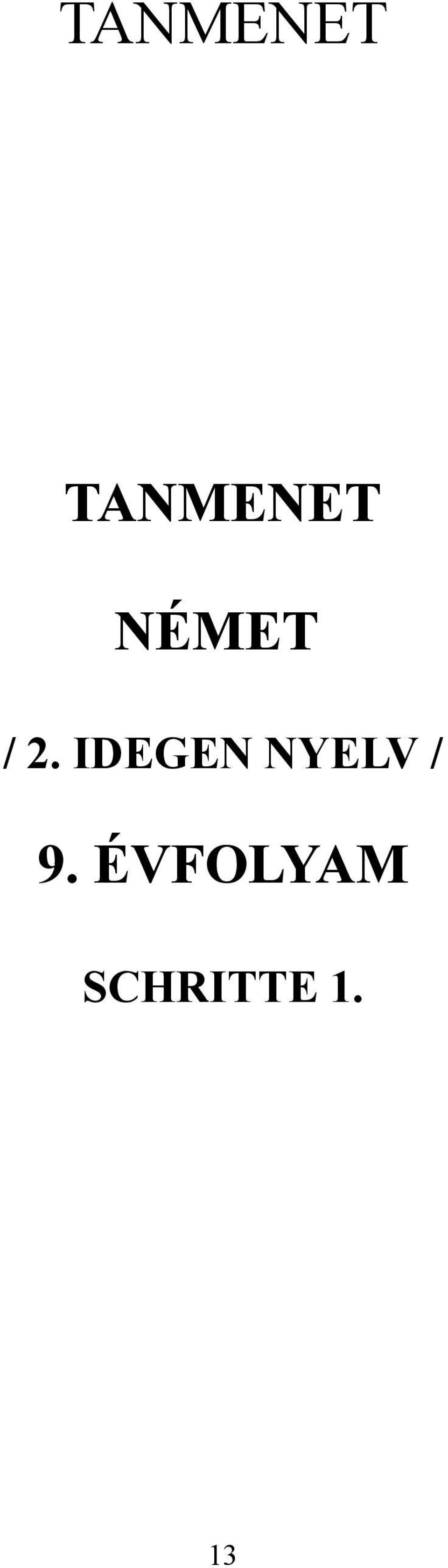 IDEGEN NYELV / 9.