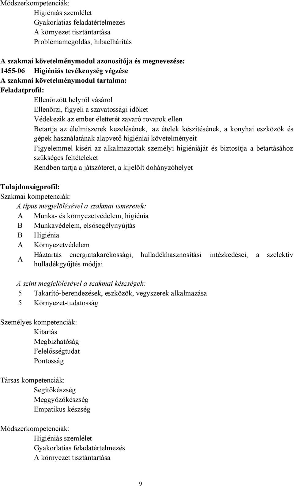 az élelmiszerek kezelésének, az ételek készítésének, a konyhai eszközök és gépek használatának alapvető higiéniai követelményeit Figyelemmel kíséri az alkalmazottak személyi higiéniáját és biztosítja