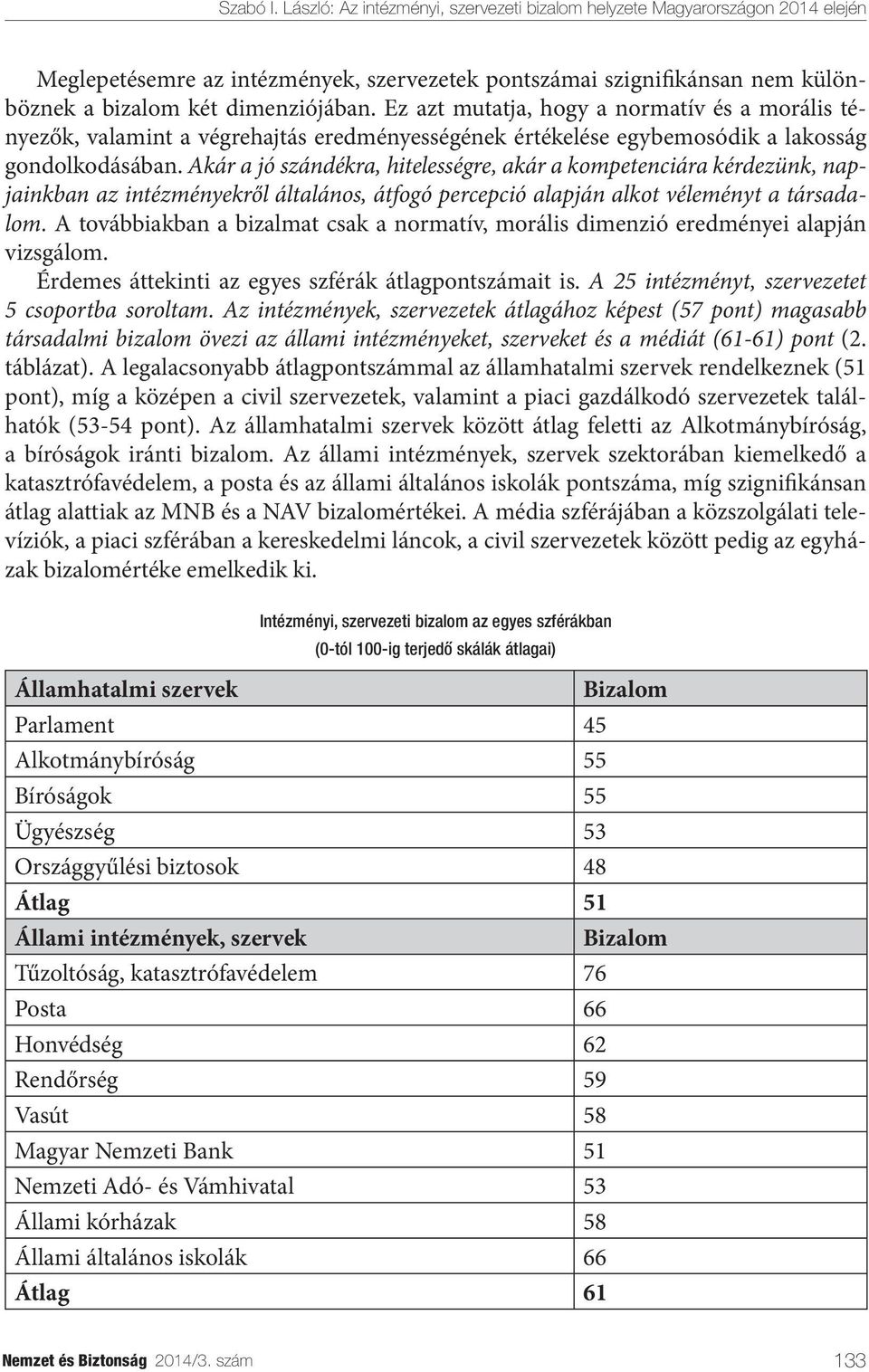 Akár a jó szándékra, hitelességre, akár a kompetenciára kérdezünk, napjainkban az intézményekről általános, átfogó percepció alapján alkot véleményt a társadalom.